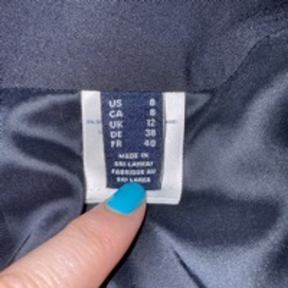 Women's Lands' End Navy Blue Wool Blend Skirt Size 8 - Picture 4 of 7